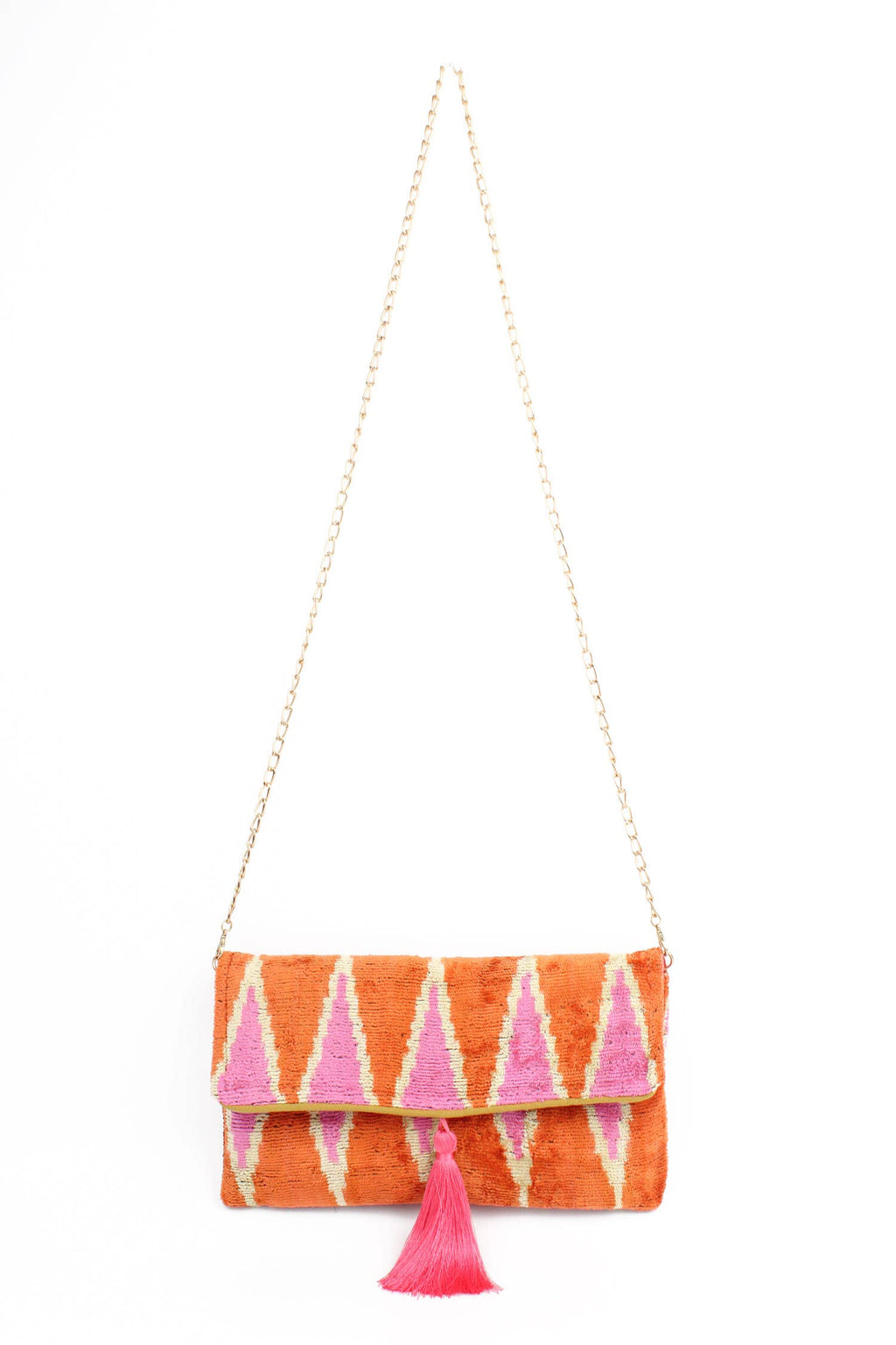 ORANGE AND PINK LARA CLUTCH/CROSSBODY HANGBAG