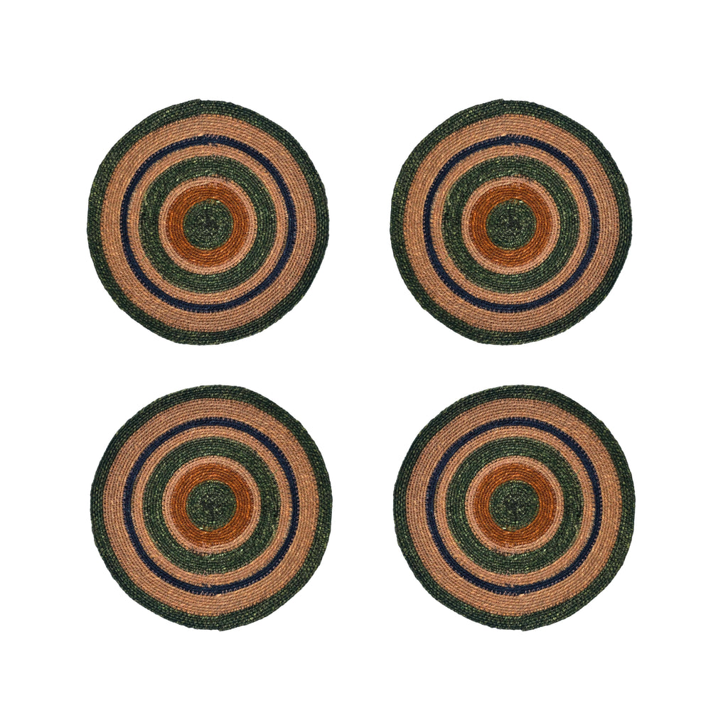 Seagrass Placemat - Olive / Old Rose: