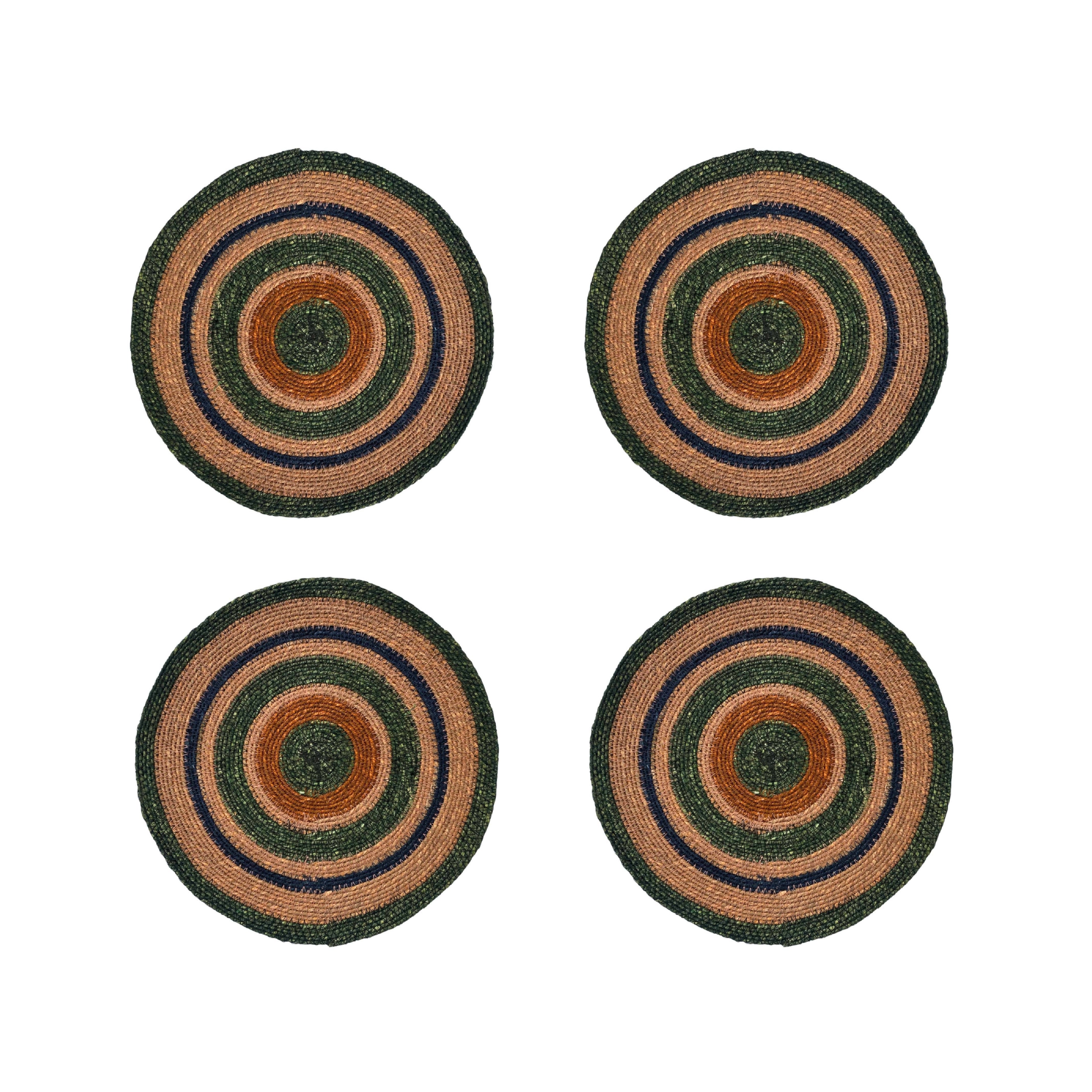 Seagrass Placemat - Olive / Old Rose: