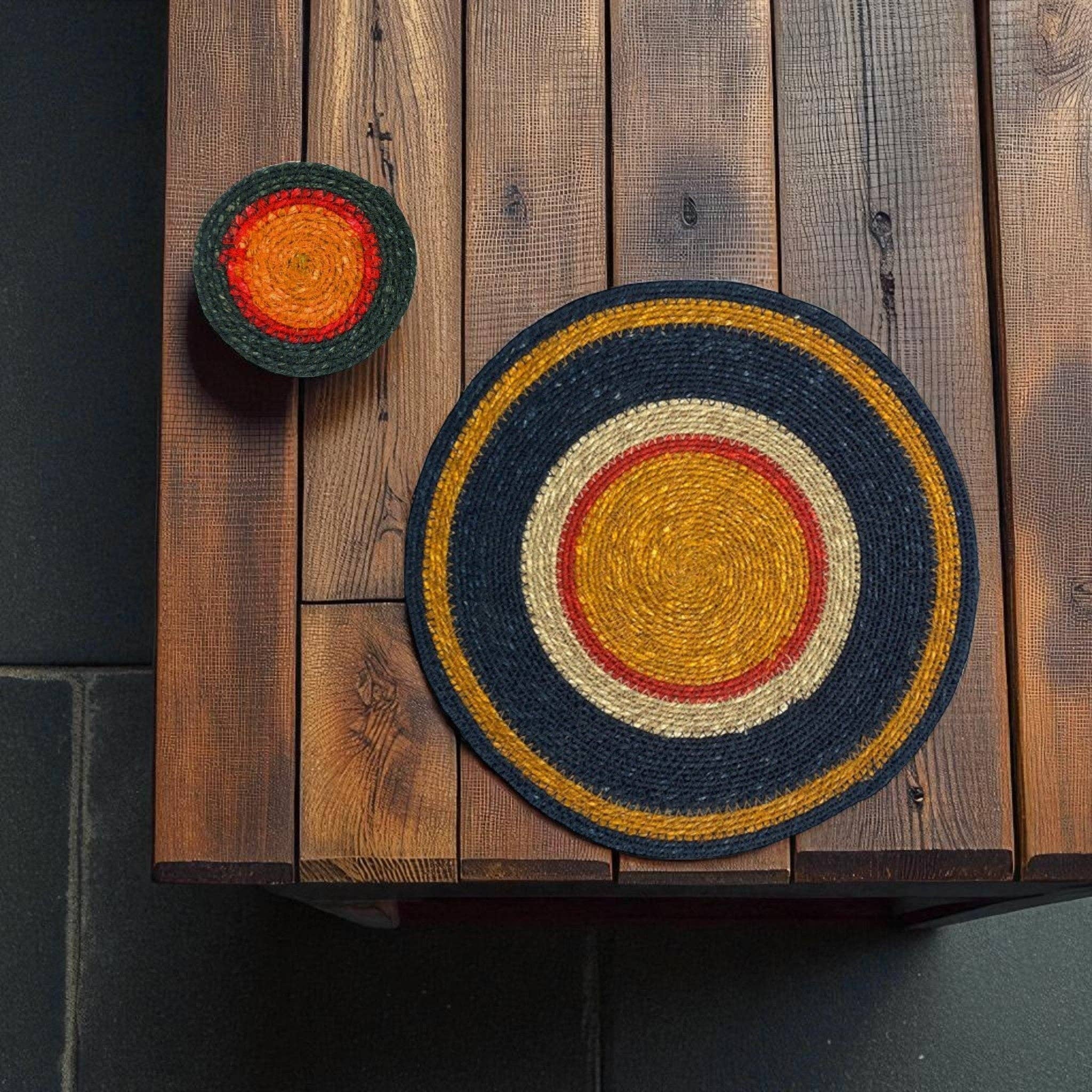 Seagrass Placemat - Midnight Blue / Guardsman Red