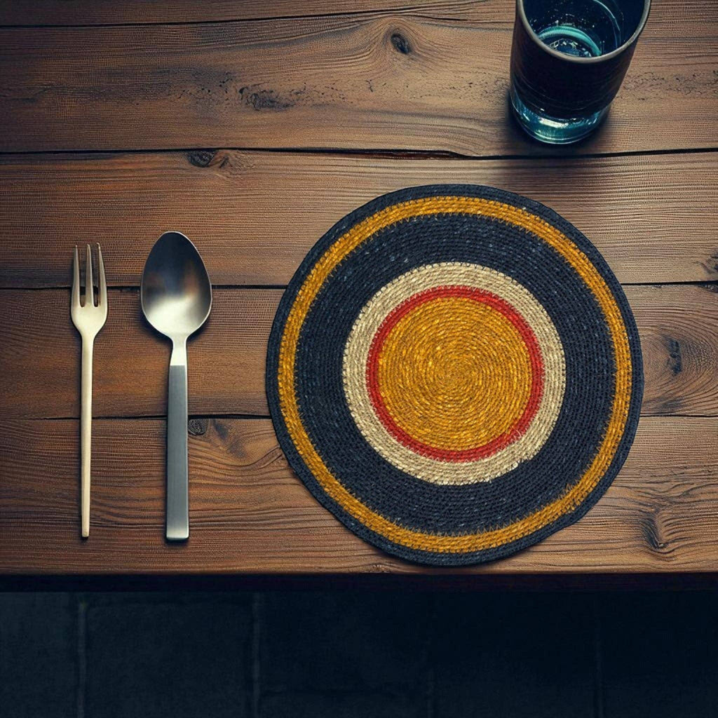 Seagrass Placemat - Midnight Blue / Guardsman Red