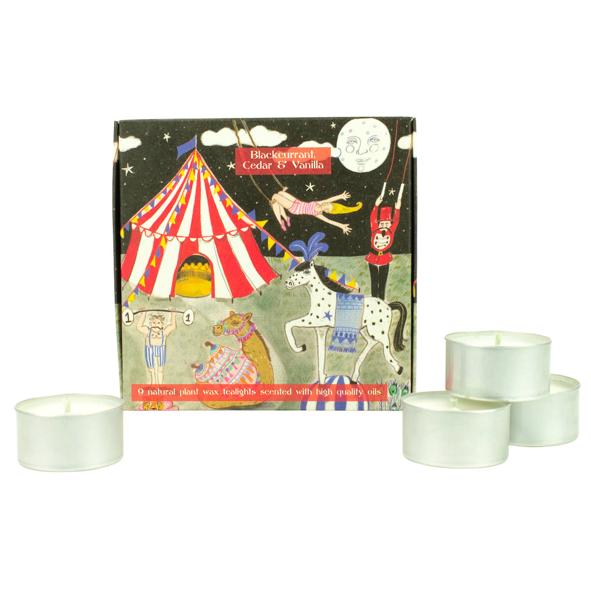 Box of 9 Scented Tealights - Christmas Range: Blackcurrant‚ Cedar & Vanilla