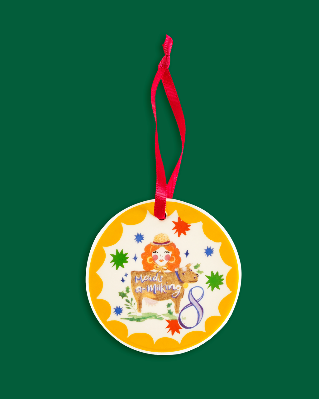 12 Days Of Christmas Ceramic Baubles - Set of 12