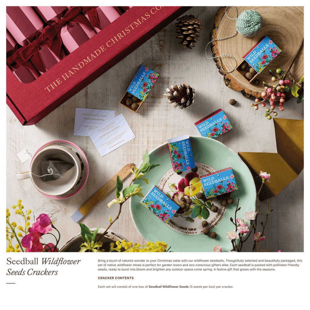 Crimson Blush - Handmade Luxury Christmas Crackers (6pcs): Festive Sweet Treats
