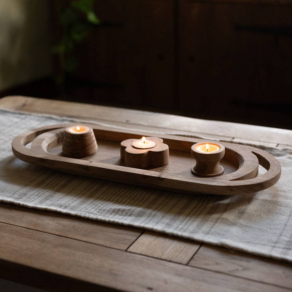 Tulle, Small Wooden Tea Light Holder