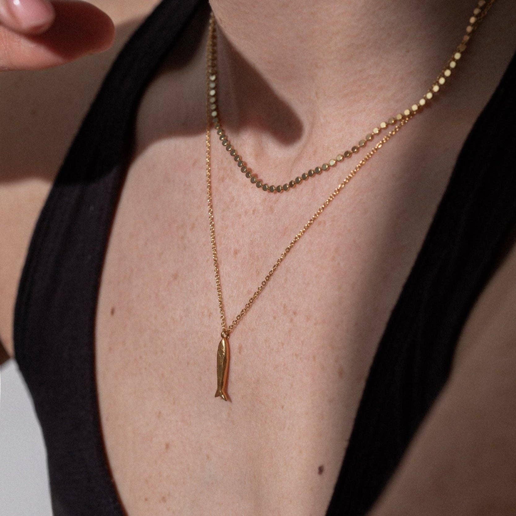 Gold Minnow Necklace