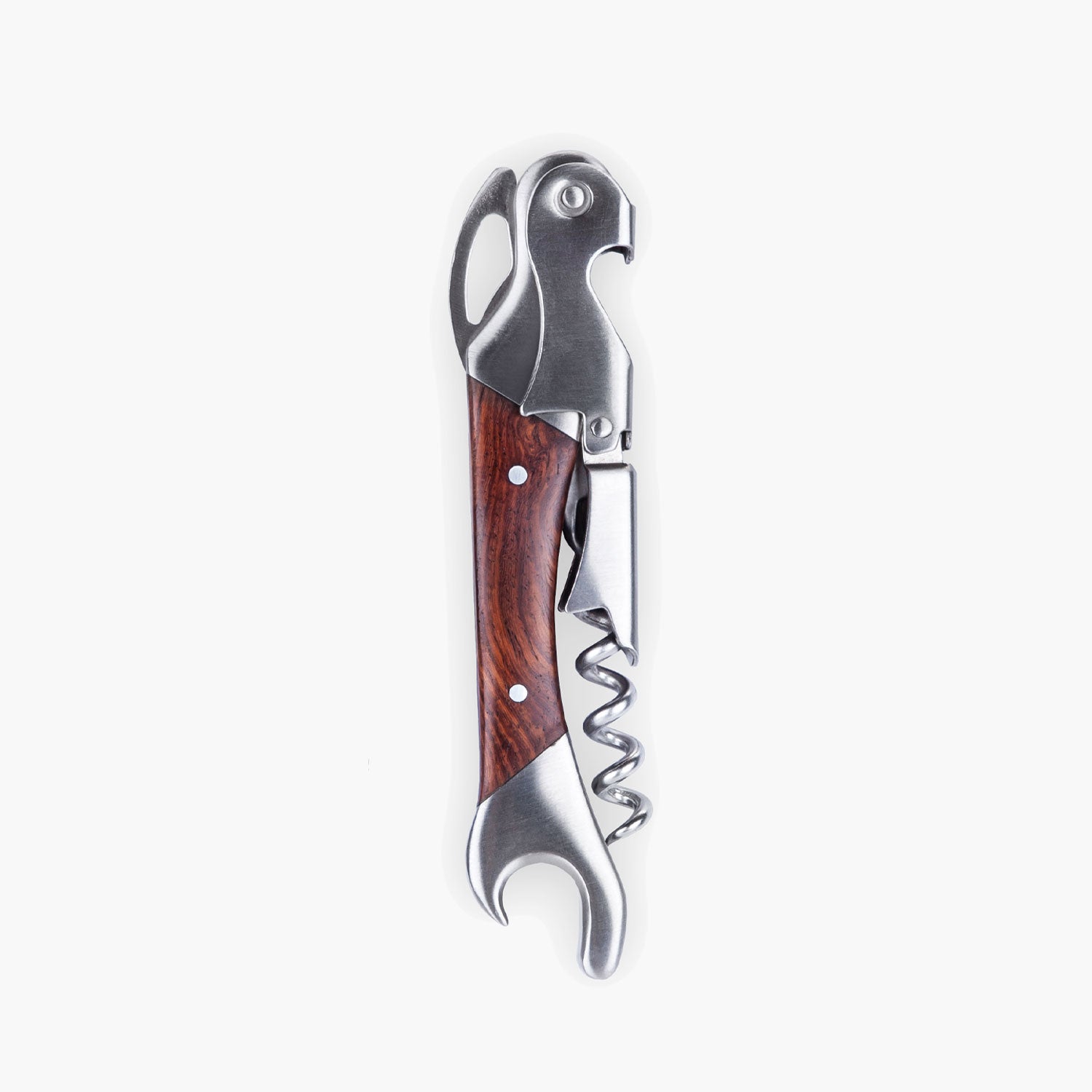 Stainless Steel and Wood Waiter's Friend Corkscrew