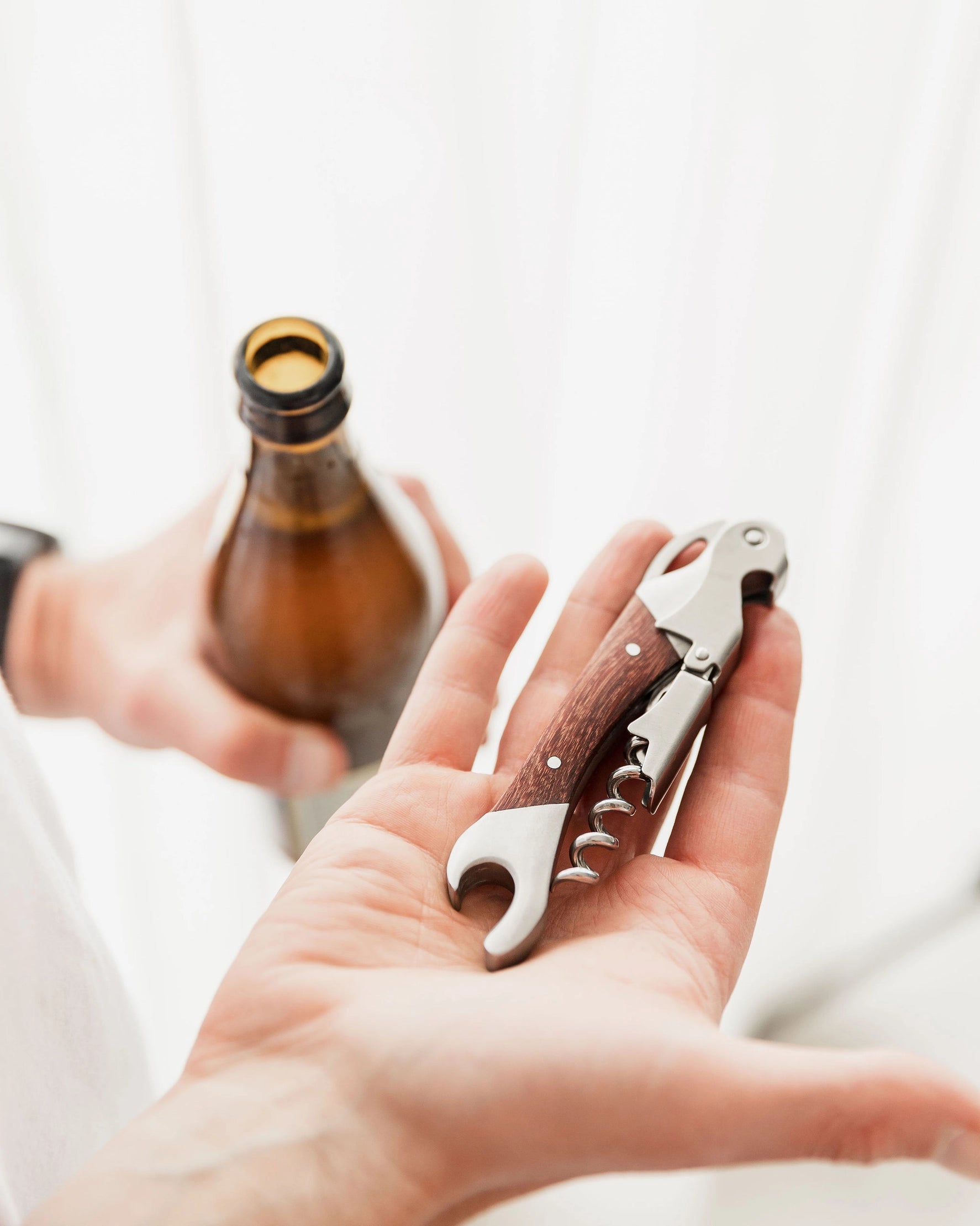 Stainless Steel and Wood Waiter's Friend Corkscrew