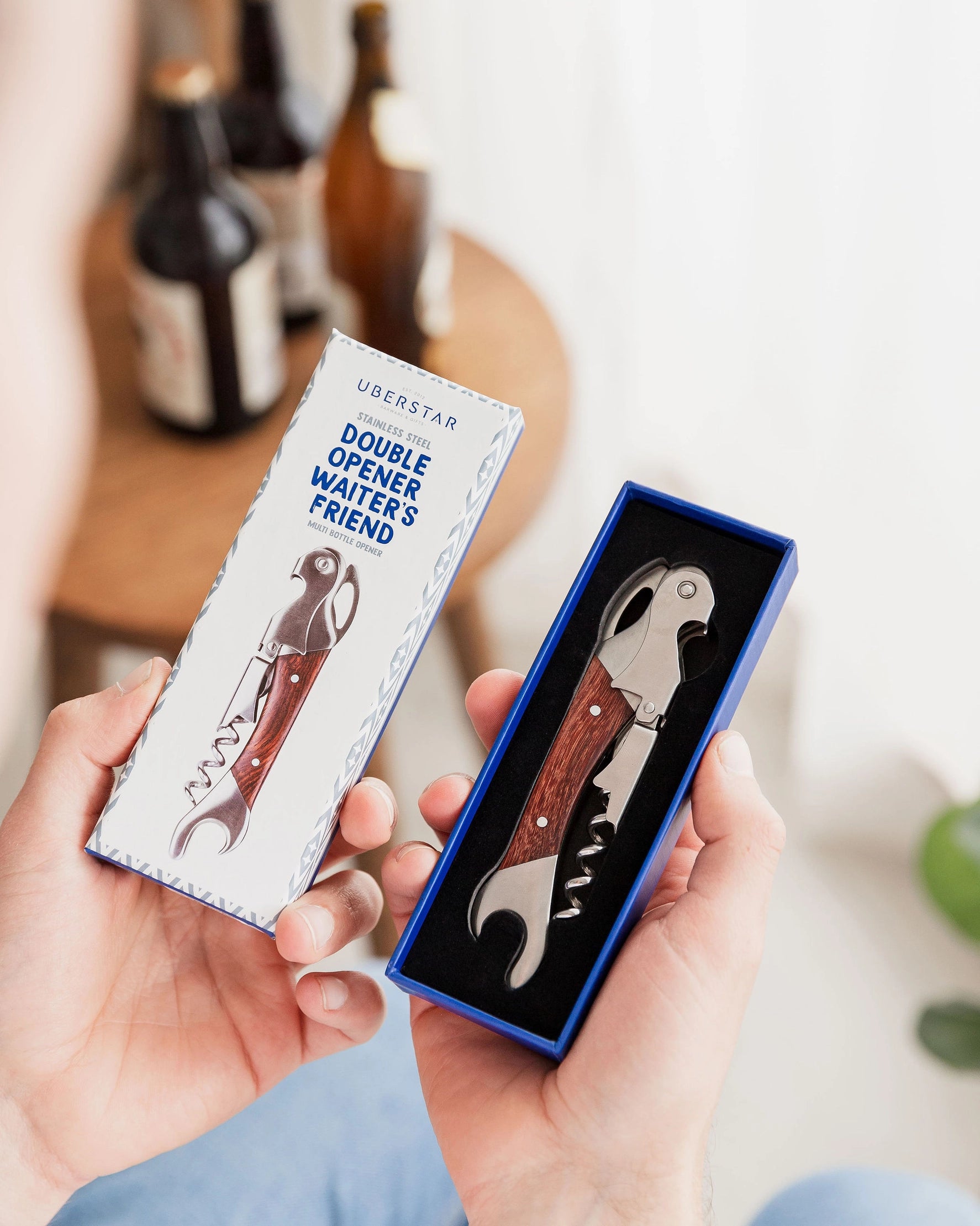 Stainless Steel and Wood Waiter's Friend Corkscrew