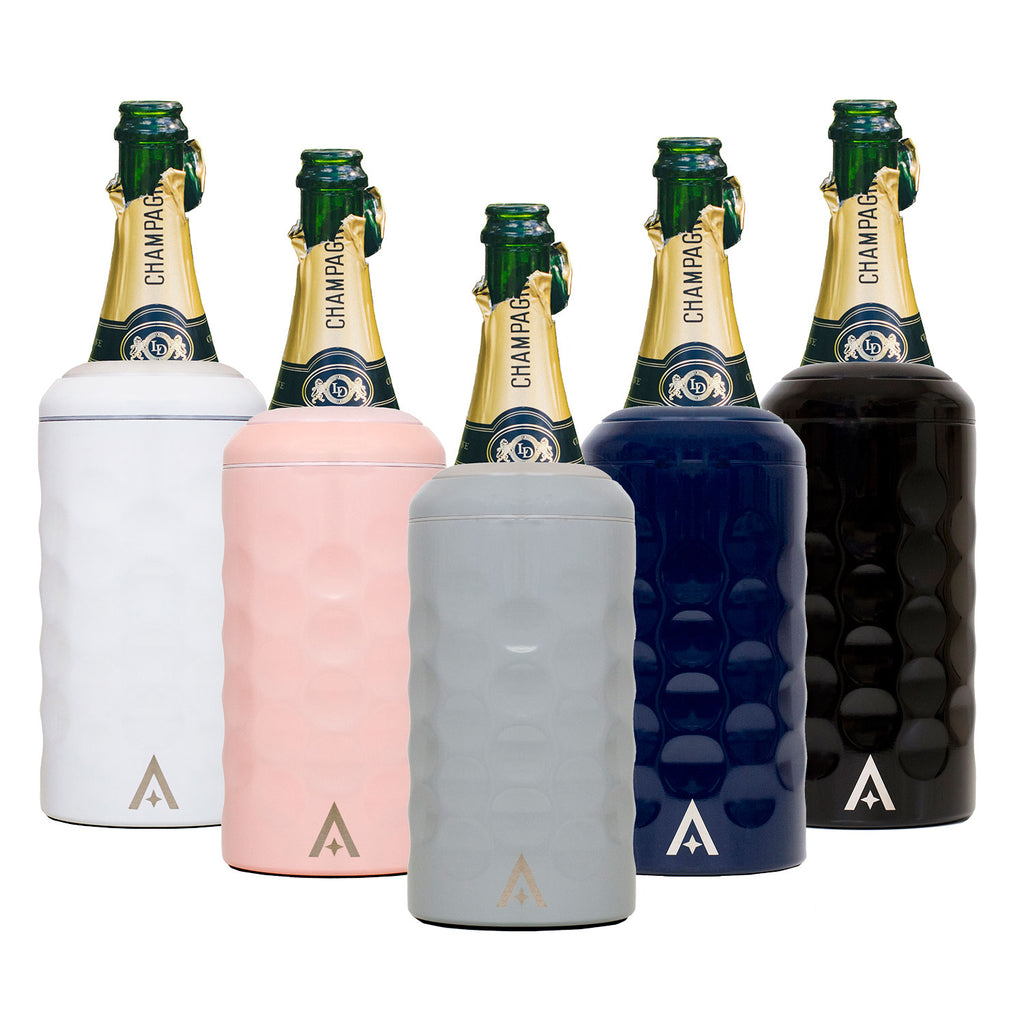 Champagne/Wine Bottle Cooler with Lid - Black