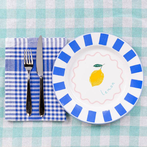 Blue & White Fabric Gingham Napkins/Tea Towels | 2 Pack |