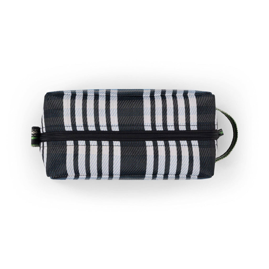 Eco Woven Wash Bag in Jet and Grass Green: