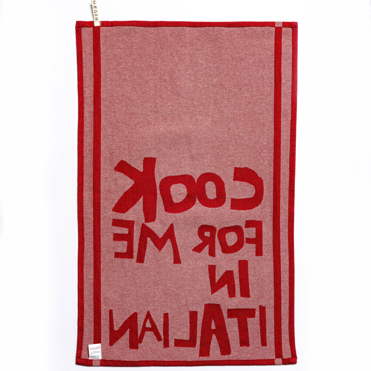 Maegen Tea Towel - Red - Cook for me in Italian