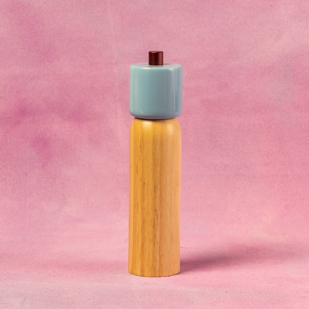 Salt & Pepper Grinder - Light Blue & Burgundy: Medium