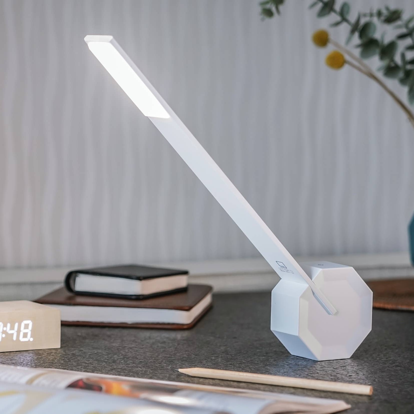 Octagon One Portable Desk Light: Maple