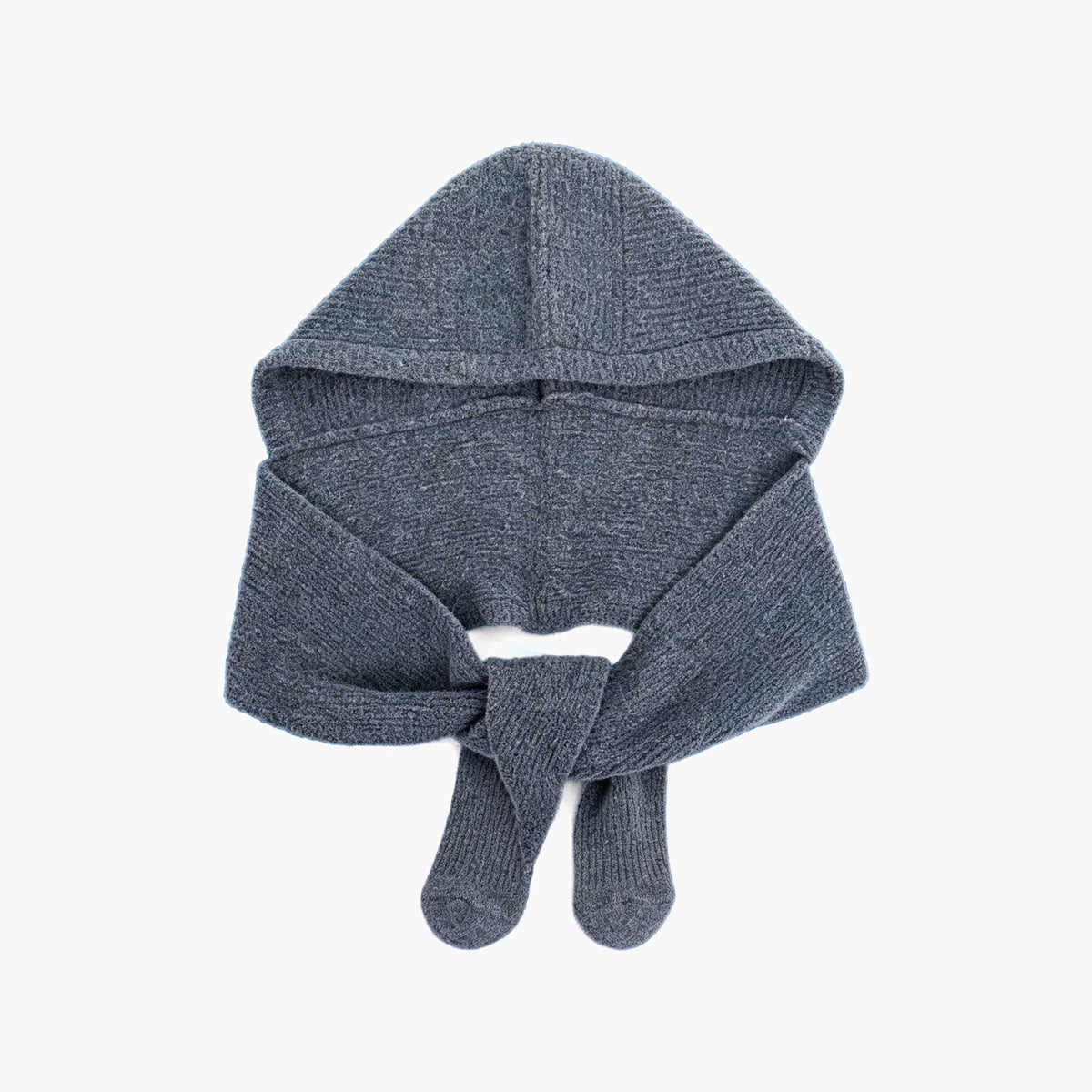 Plain Triangle Hooded Scarf in Dark Grey: One Size