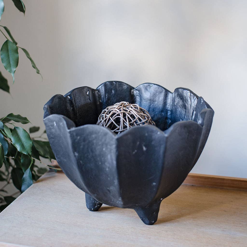 Crake - Deep 3 Footed Decorative Papier Mache Bowl