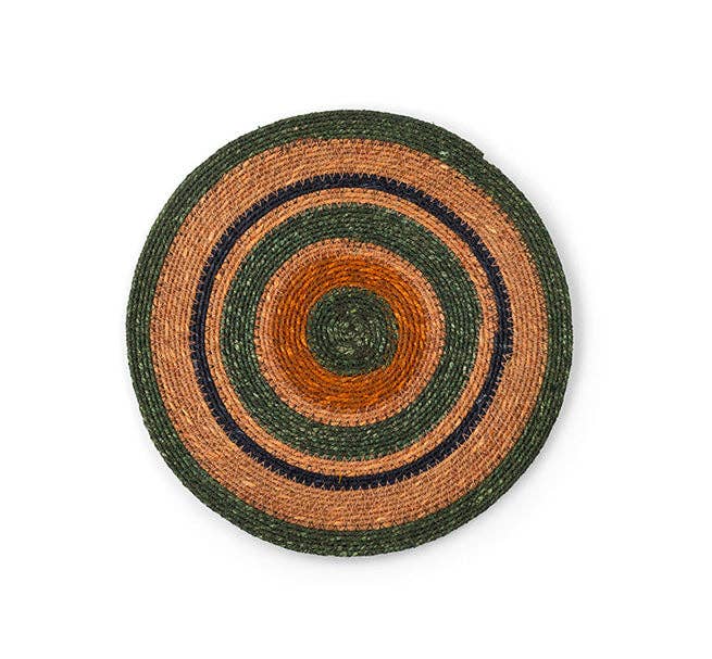 Seagrass Placemat - Olive / Old Rose: