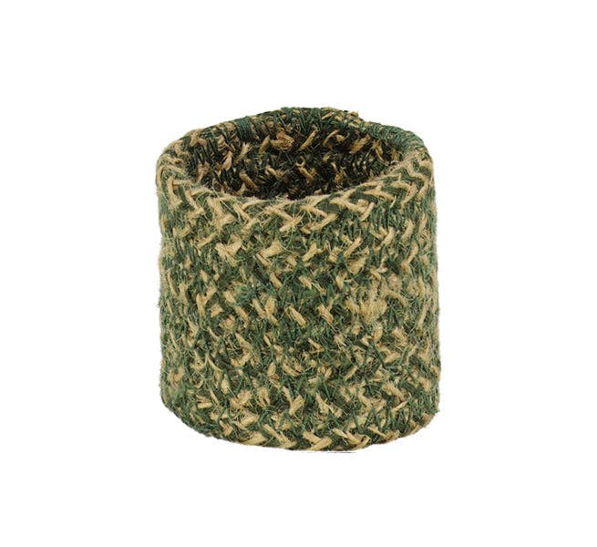 Jute Napkin Rings in Olive/Natural, Tied Set of 4