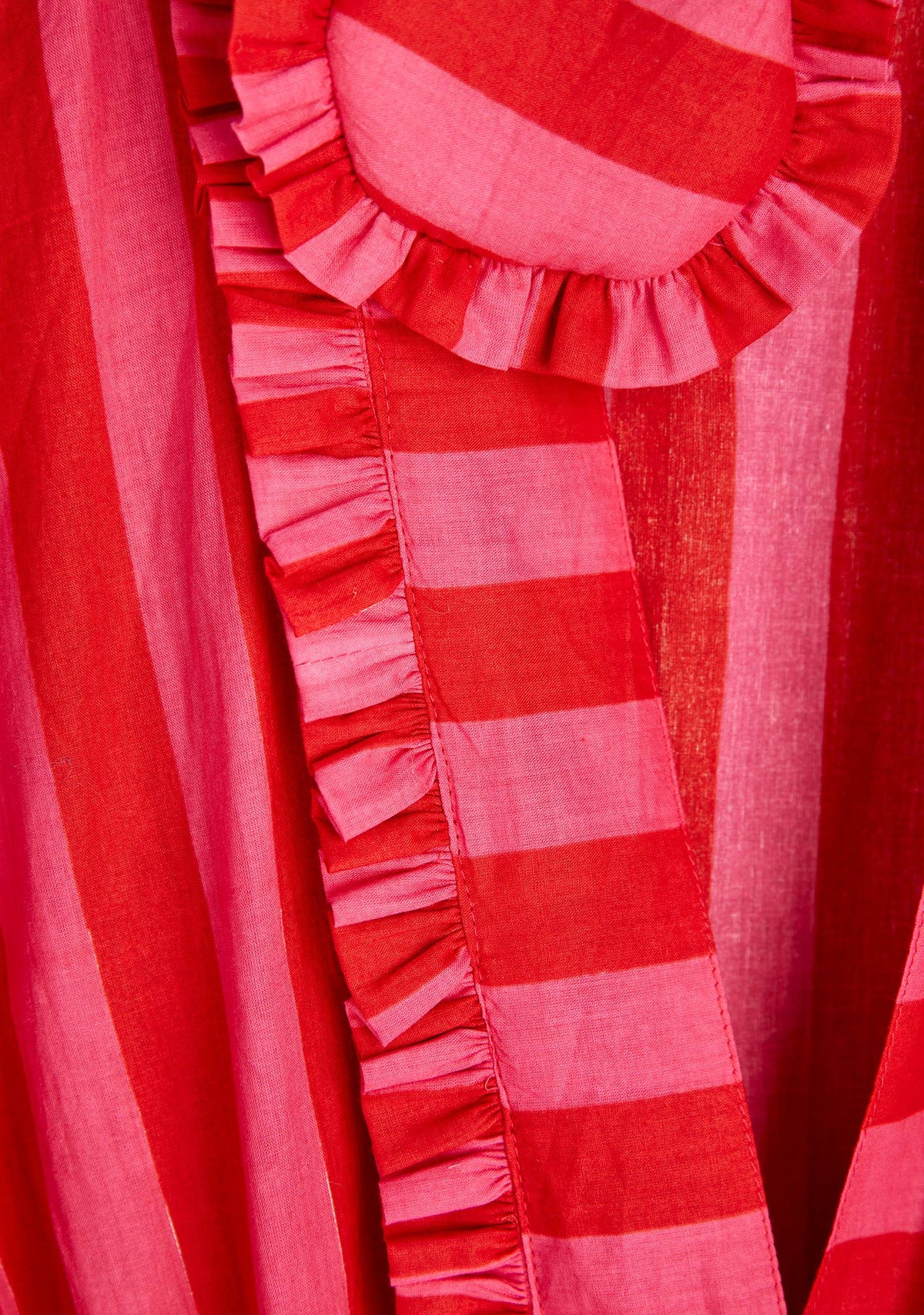 Bold Stripe Frill Dressing Gown
