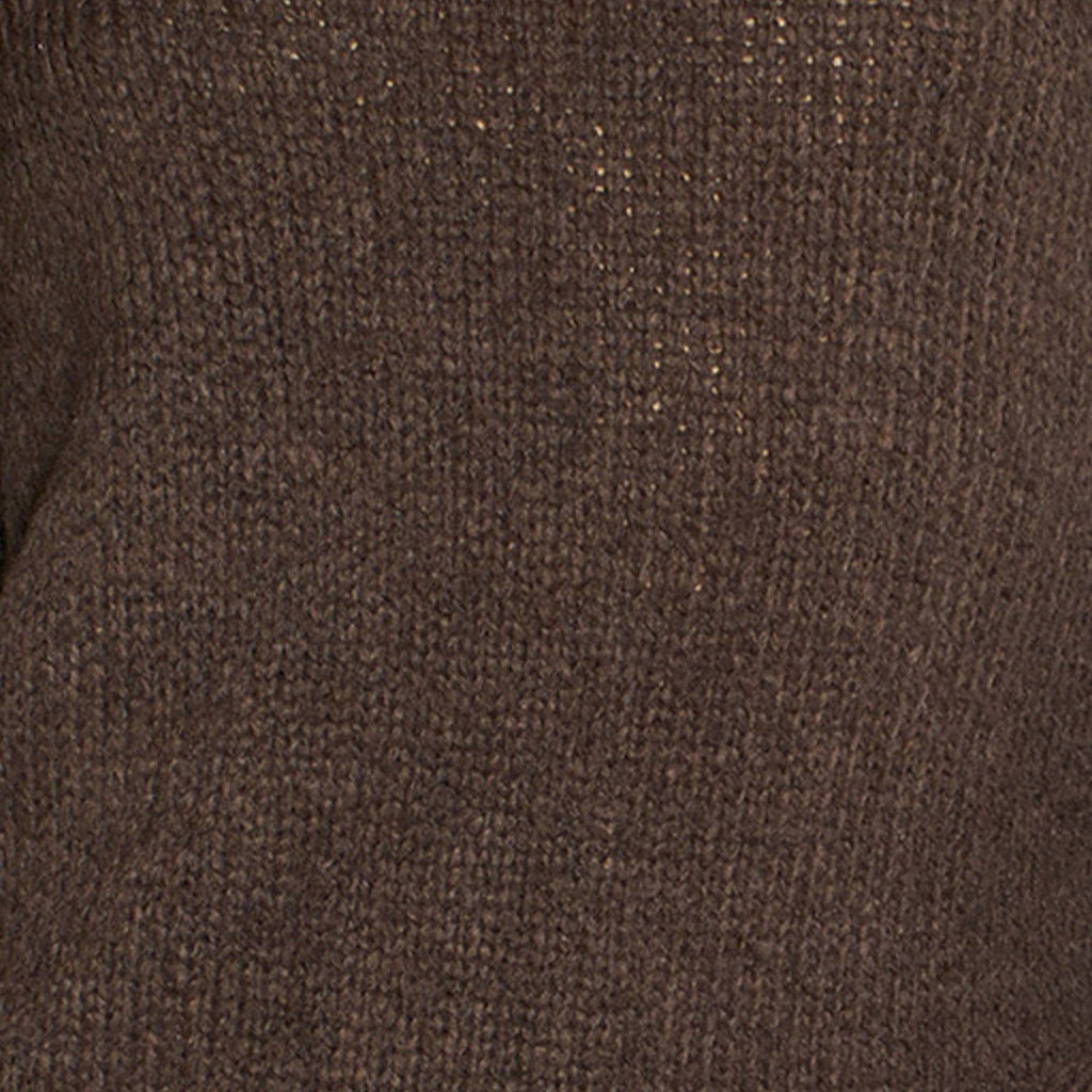Striped Sleeve Italian Wool Blend Jumper in Brown/Blue: One Size