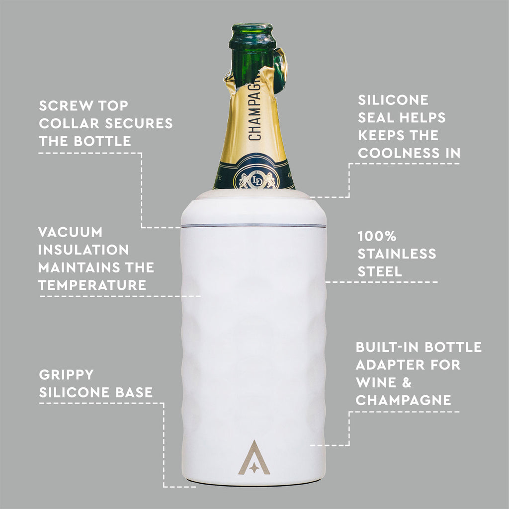 Champagne/Wine Bottle Cooler with Lid - Black