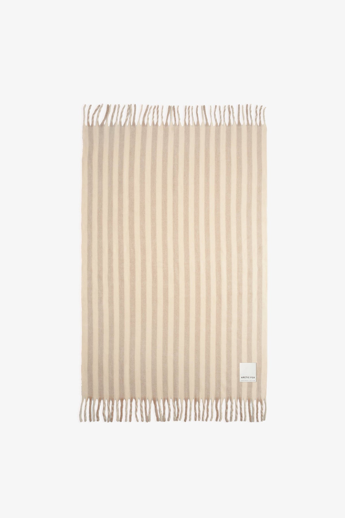 The Wool Stripe Throw - Pale Taupe Stripe - AW25