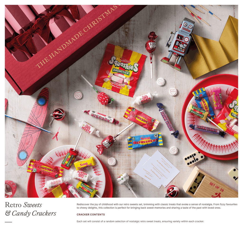 Crimson Blush - Handmade Luxury Christmas Crackers (6pcs): Festive Sweet Treats