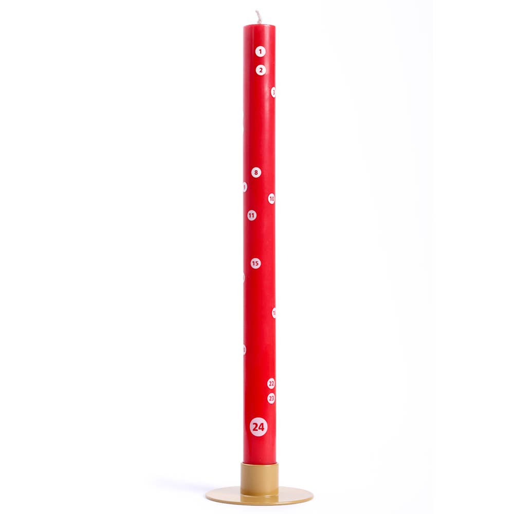 Red Christmas countdown candle