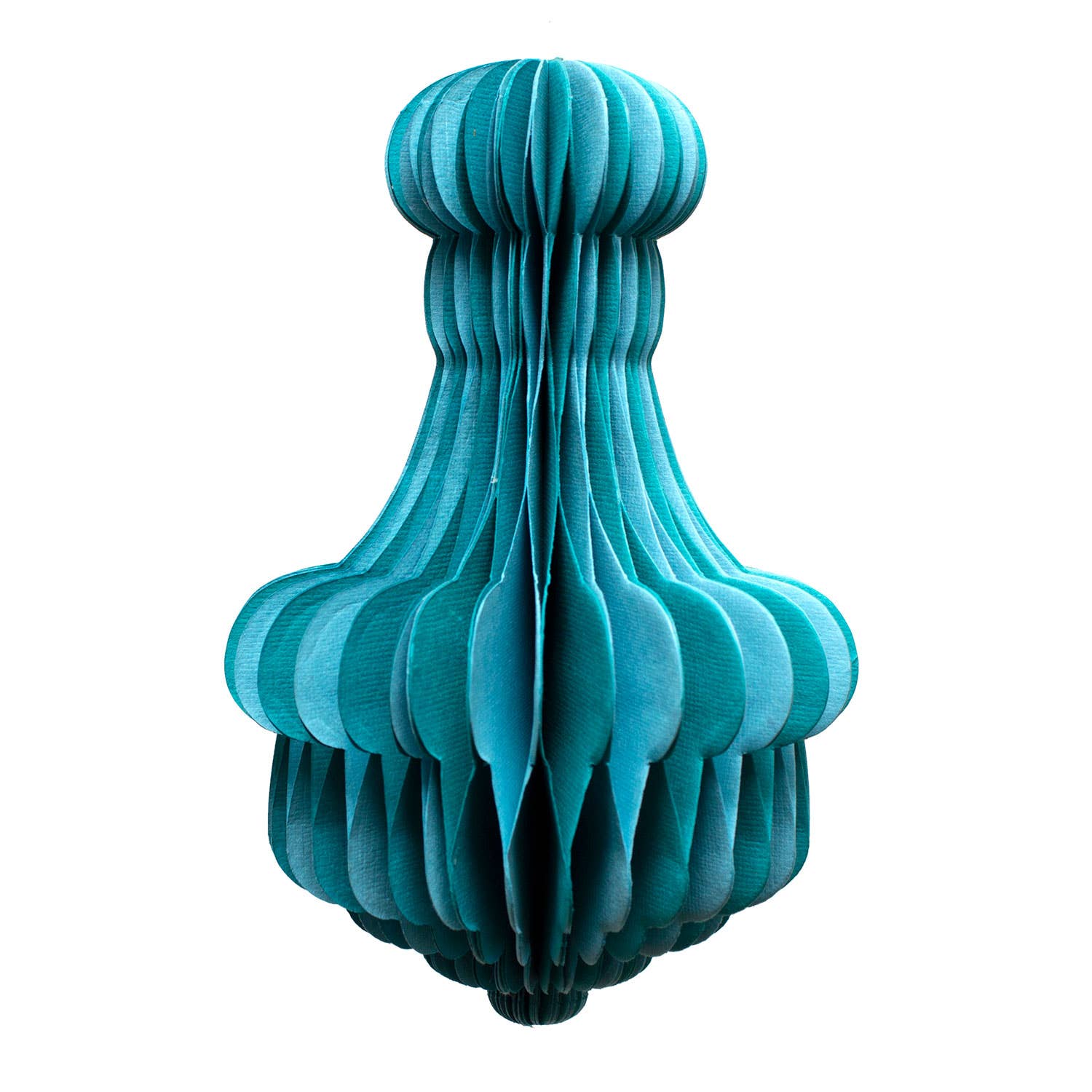 Indian Recycled Paper Fold-Away Bauble Decoration: Turquois