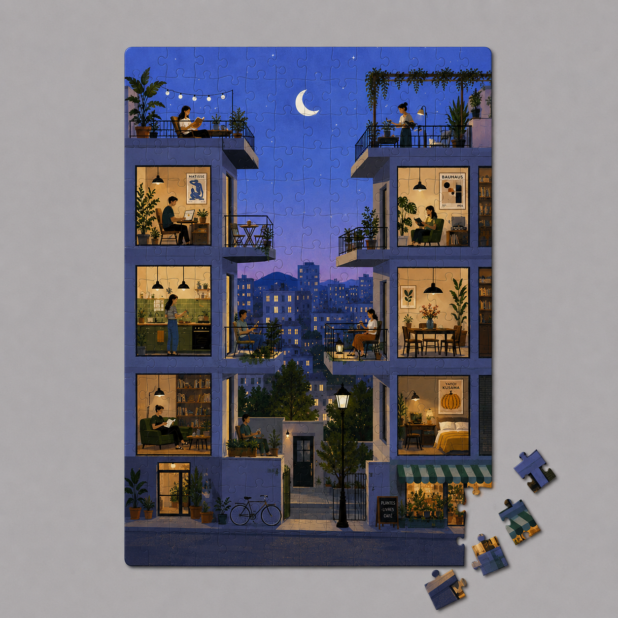 Moonlit Apartment Life Mini Jigsaw Puzzle