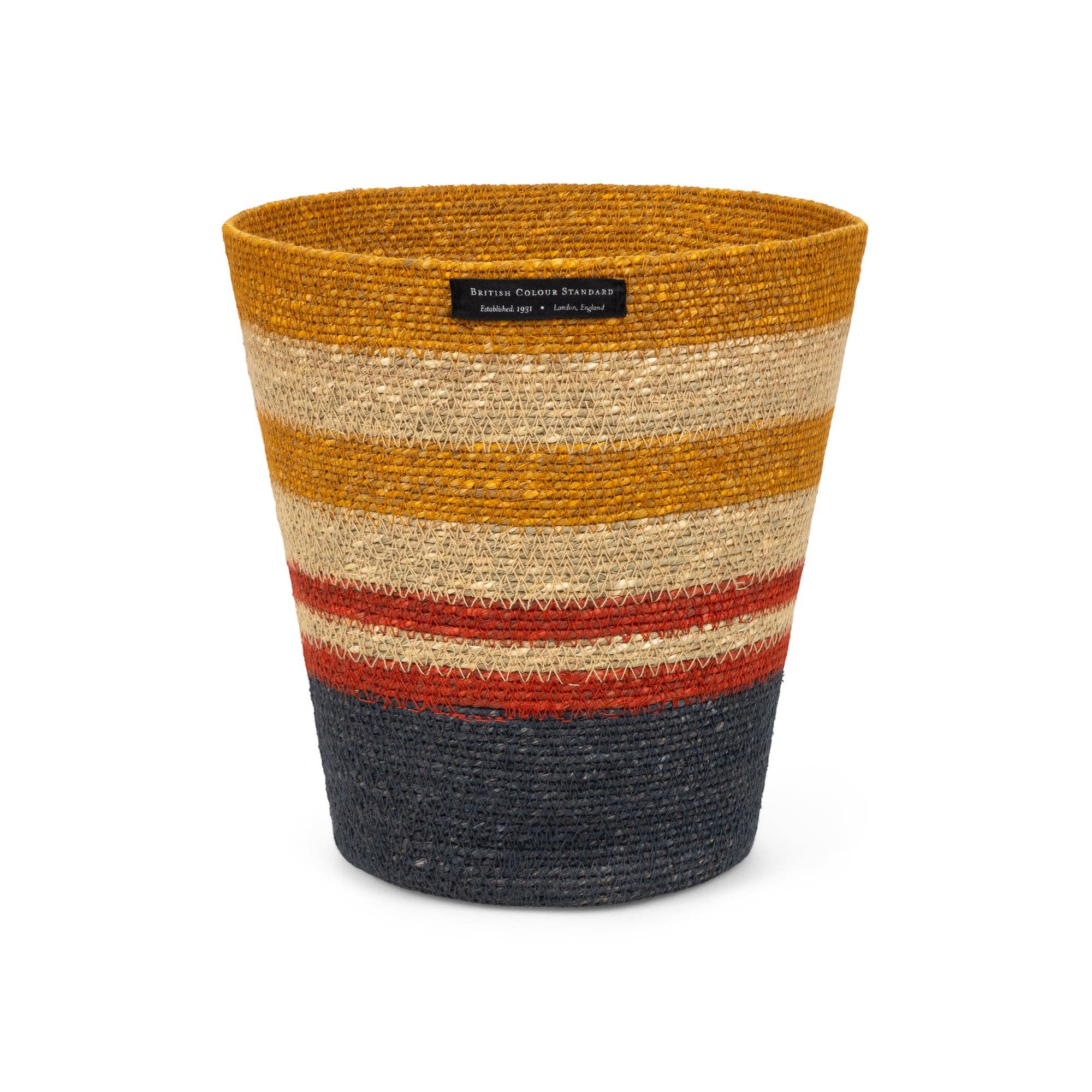 Seagrass Waste Paper Basket in Tuscan & Guardsman Red