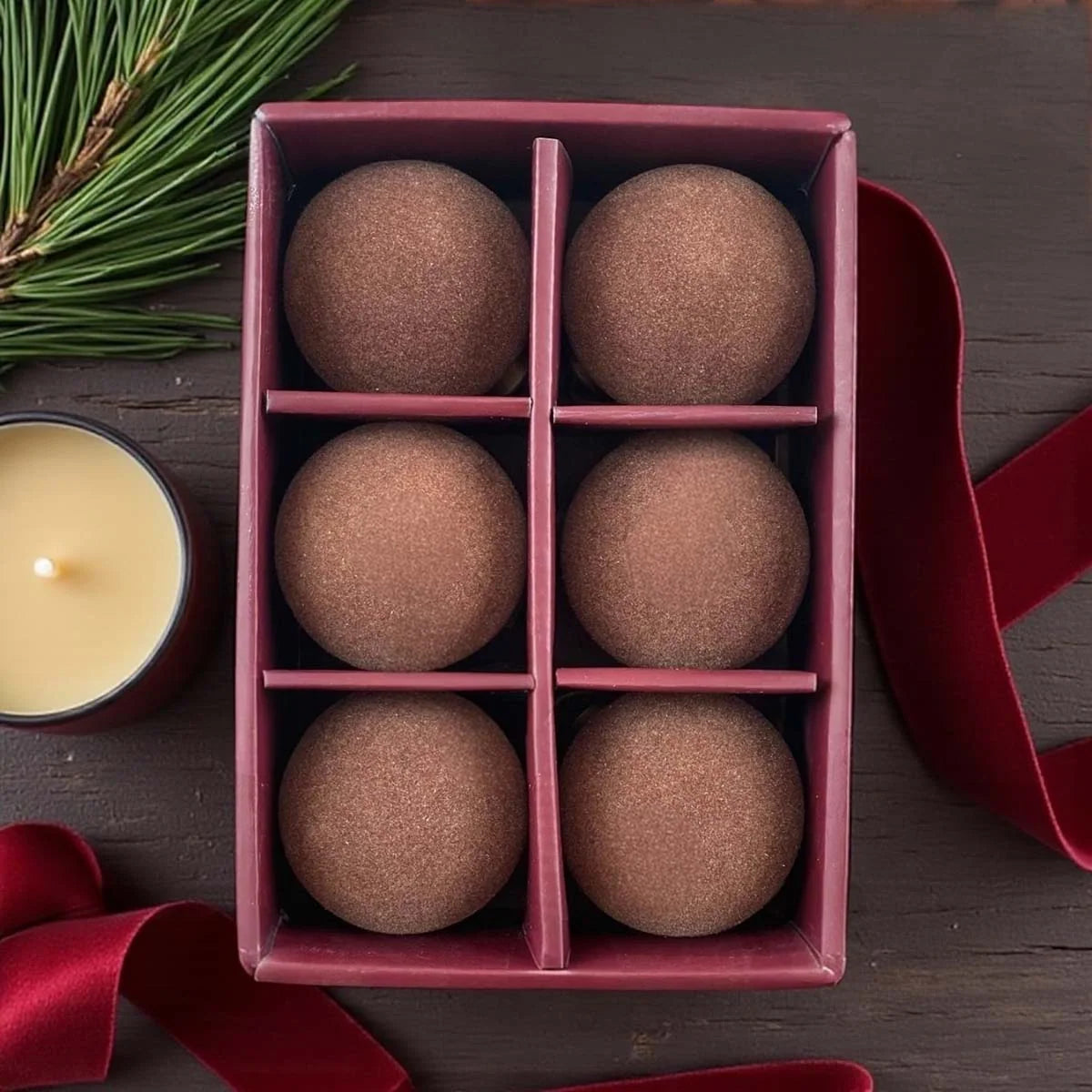 Felt Baubles - Rust - Set of 6