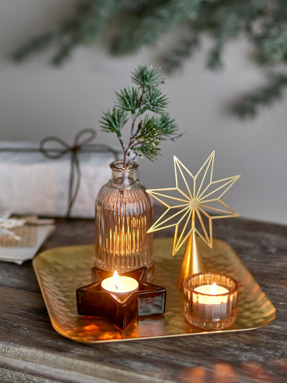 Sanga Tray Gold w/Votive