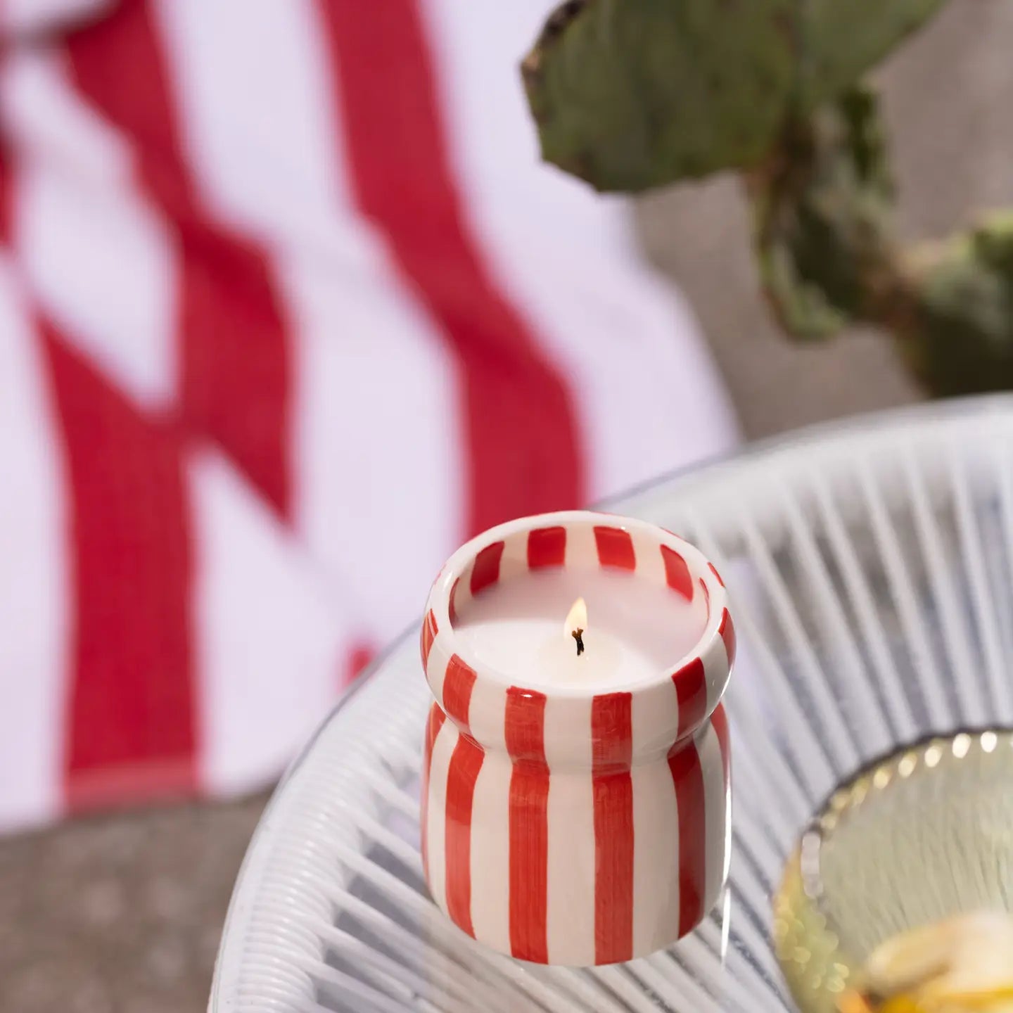 Paddywax Cabana Red Ceramic Candle - Hibiscus Bay