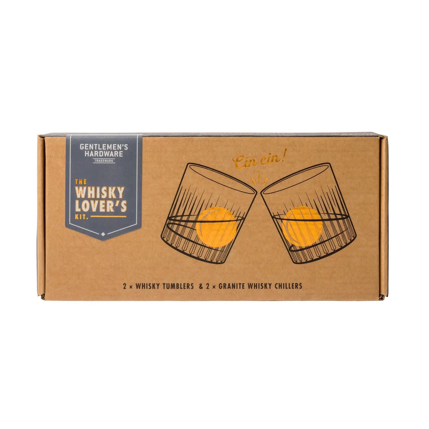 Gentlemen's Hardware Cocktail Tumbler & Whisky Stones Set