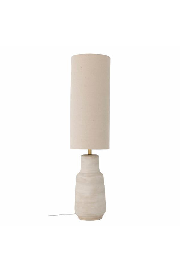 Linetta Floor Lamp, White, Stoneware