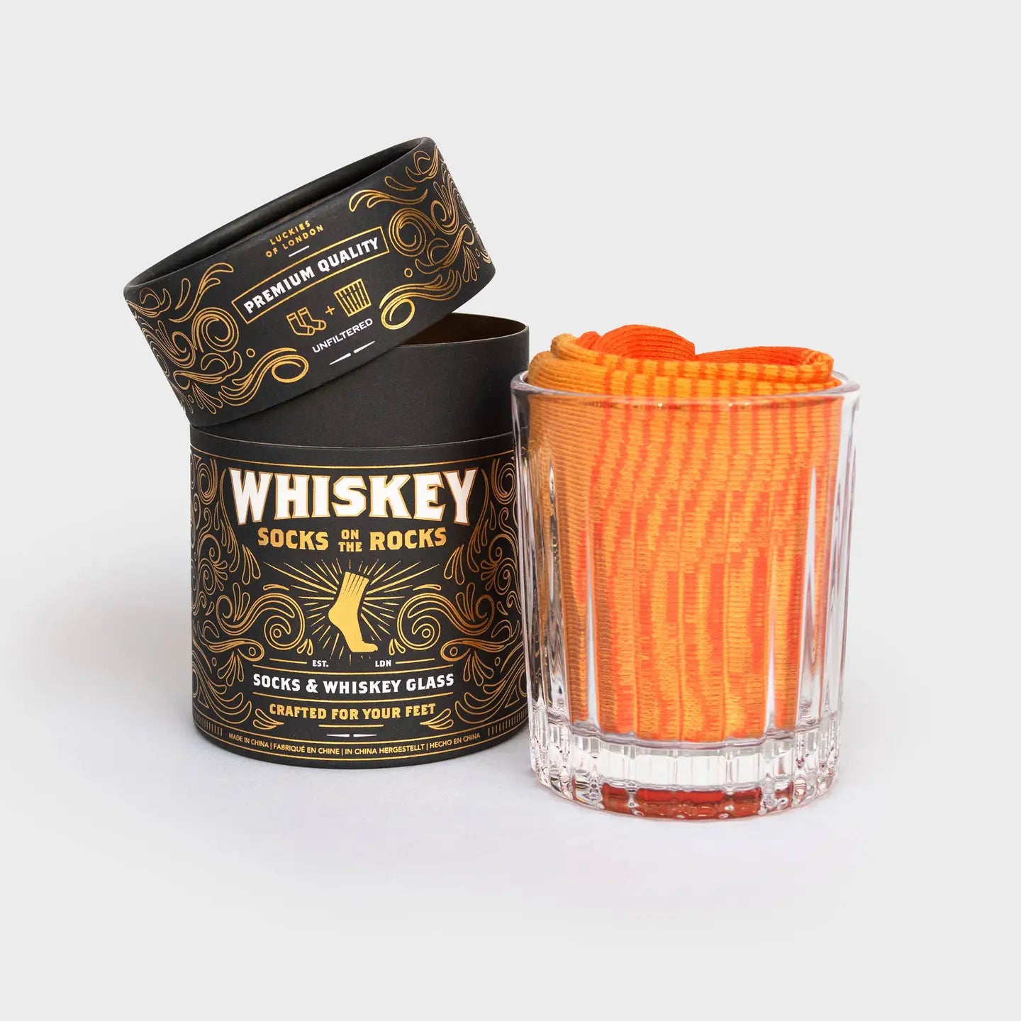 Whiskey Glass & Socks Gift Set