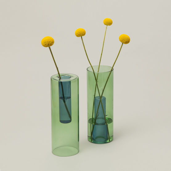 Green Reversible Glass Vase