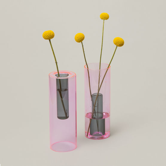 Pink Reversible Glass Vase