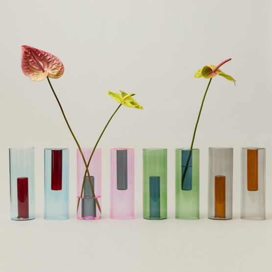 Pink Reversible Glass Vase