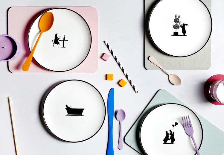Wine Tasting Rabbit Plate by HAM