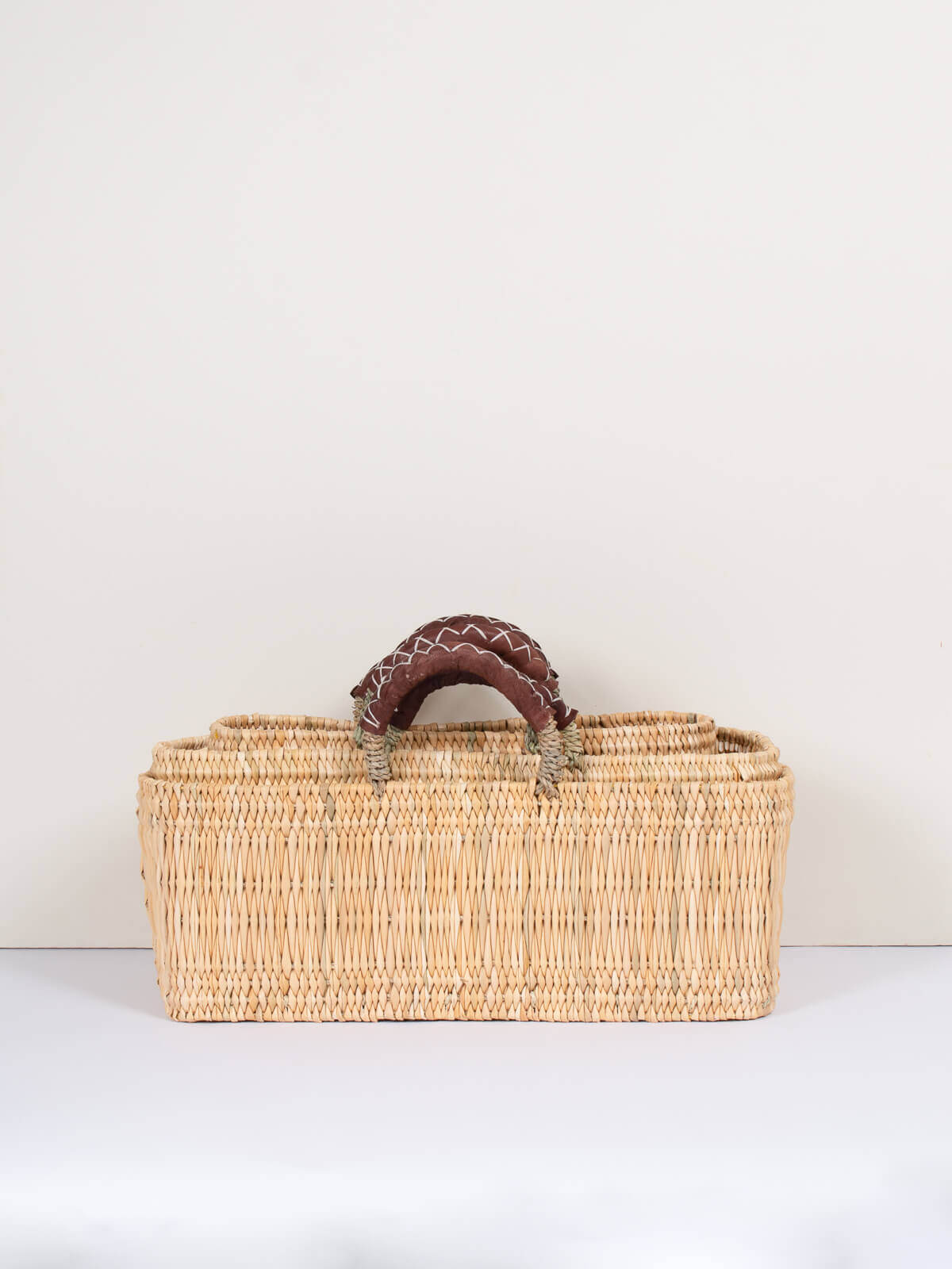 Reed baskets with leather