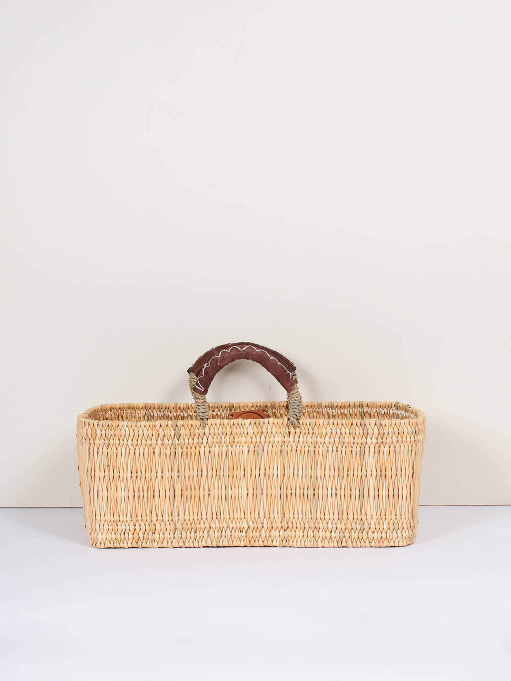 Reed baskets with leather