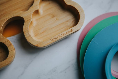 Baby Bamboo Weaning Plate - Our The Rainbow in Baby Yellow