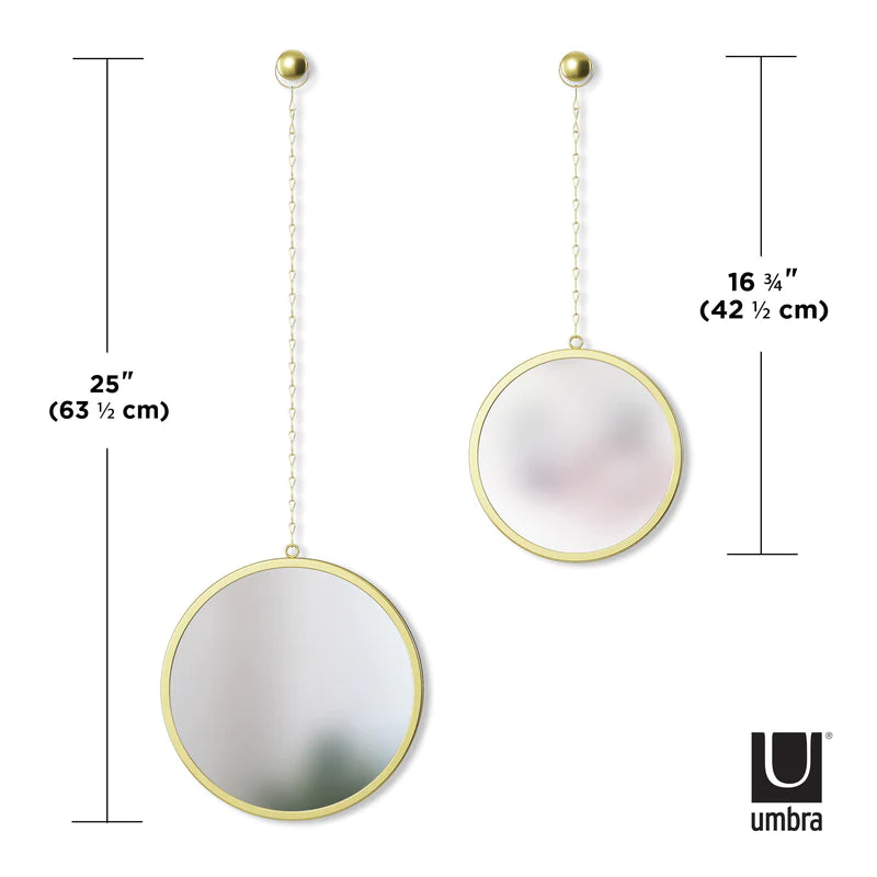 DIMA Round Brass Chain Mirrors - Set Of 3