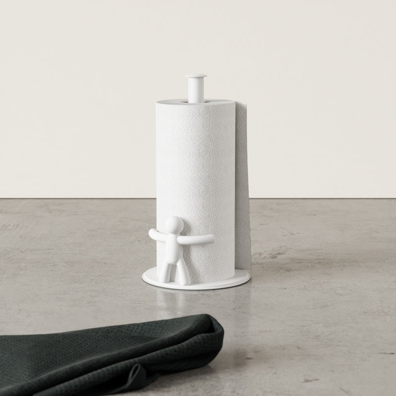 White Buddy Paper Towel Holder