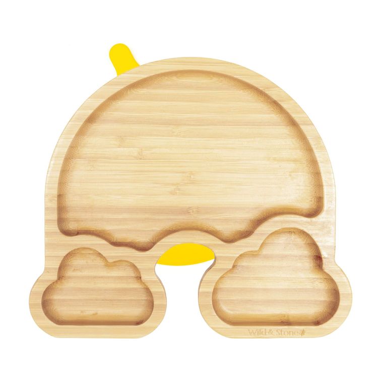 Baby Bamboo Weaning Plate - Our The Rainbow in Baby Yellow