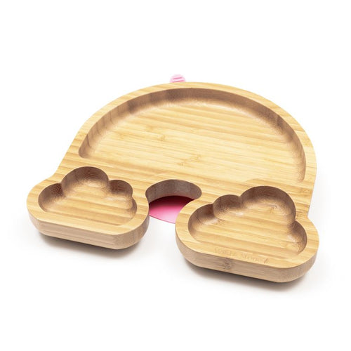 Baby Bamboo Weaning Plate - Our The Rainbow in Baby Pink