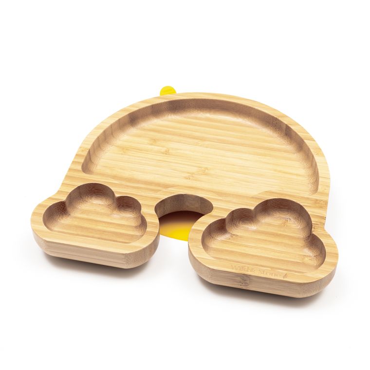 Baby Bamboo Weaning Plate - Our The Rainbow in Baby Yellow